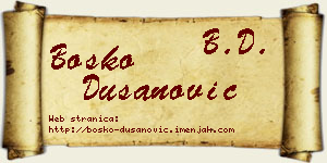 Boško Dušanović vizit kartica
